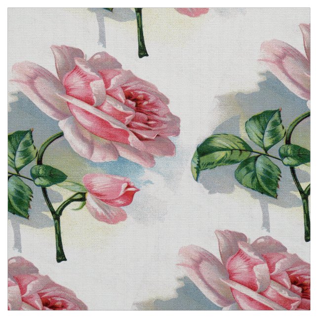 Beauty Rose Pink On Grey Fabric Medium Motif (Swatch)