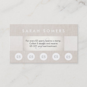 Beauty Salon and Spa 5 Stamp Punch Loyalty Card