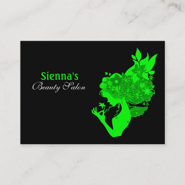 Beauty Salon Appointment Card (Lime) (Front)