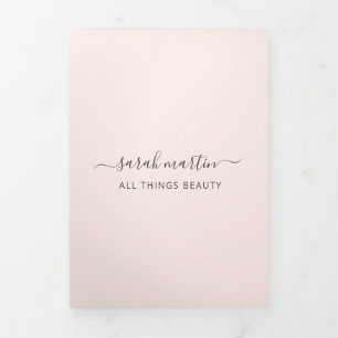 Beauty Salon Business Blush Pink Trifold Brochure