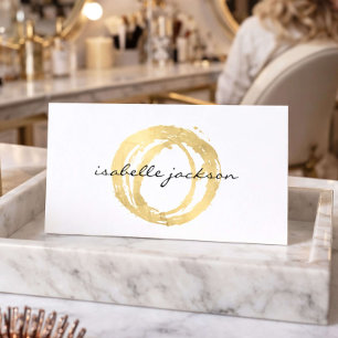Beauty Salon Business Card Gold Logo Elegant