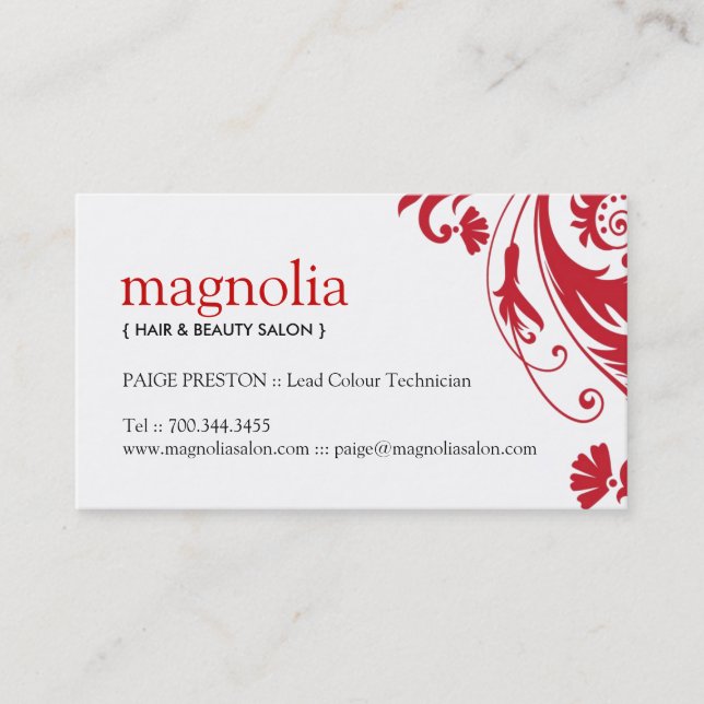Beauty Salon Business Cards (Front)