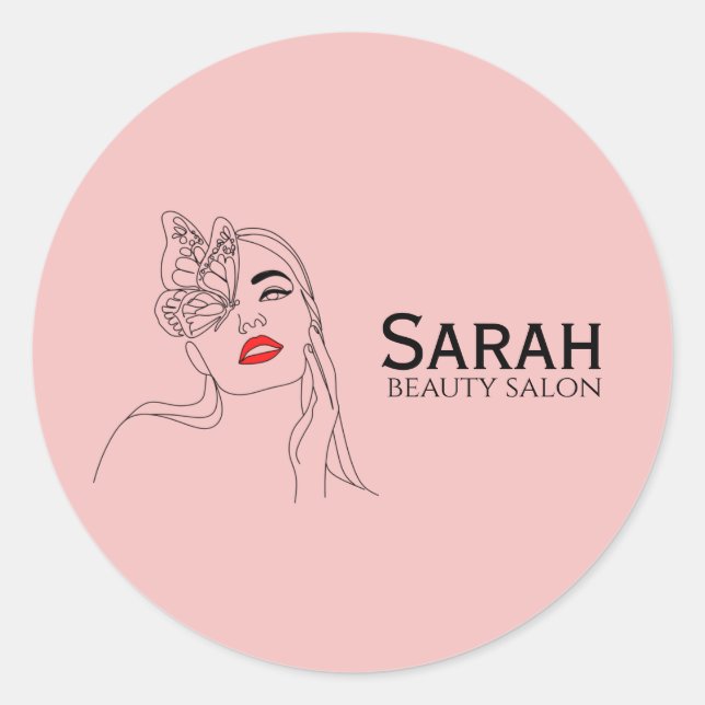 Beauty salon   classic round sticker (Front)