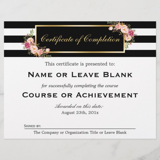 Beauty Salon Course Certificate of Completion (Front)