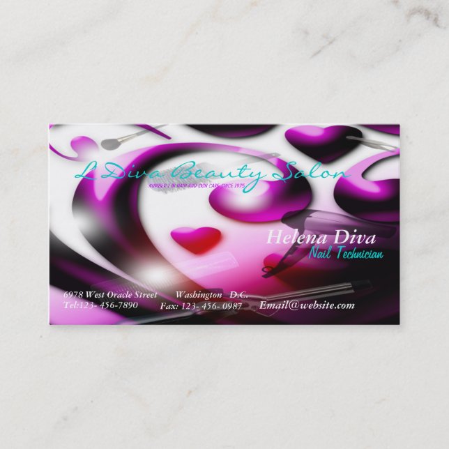 Beauty Salon/Day Spa Business Card (Front)