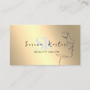 Beauty Salon Face Abstract Woman Modern Minimalism Business Card
