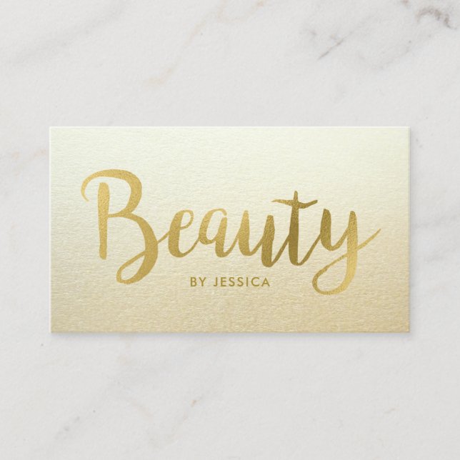 Beauty Salon Gold Foil Hair and Nails Business Card (Front)