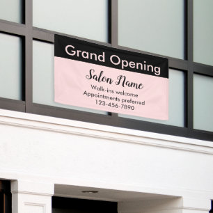 Beauty Salon Grand Opening Light Pink Business Banner