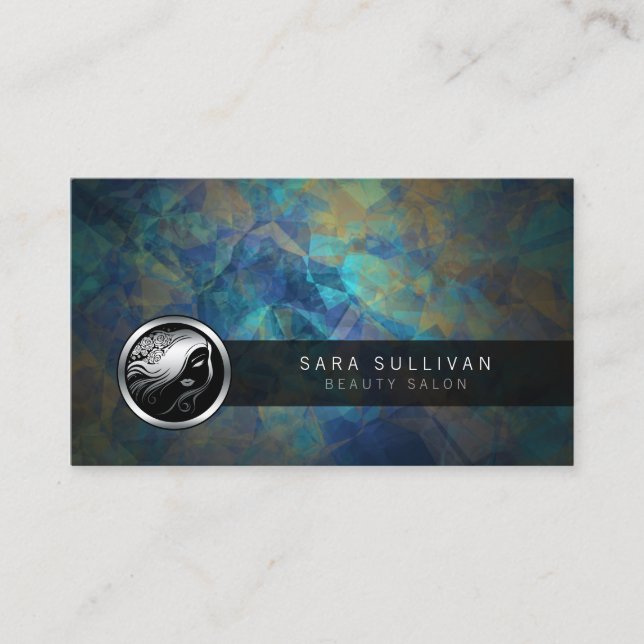 Beauty Salon Hair Style Icon Business Card (Front)
