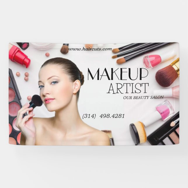 beauty salon haircut elegant makeup artist modern banner (Horizontal)