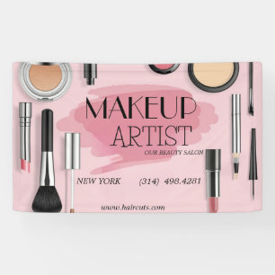 beauty salon haircut scissor makeup artist modern banner