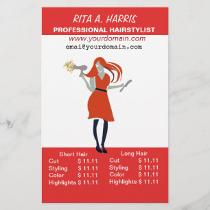 Beauty Salon Hairstylist Hairdressing Price List Flyer