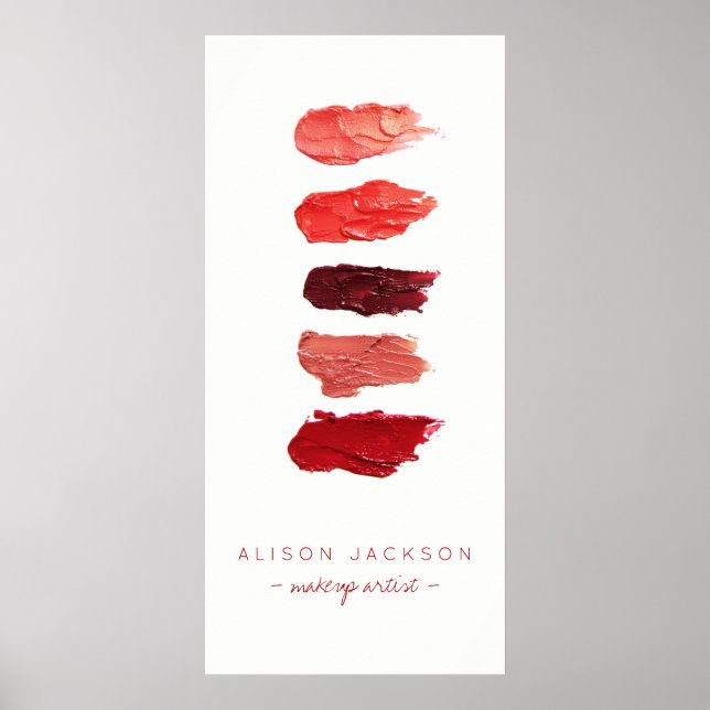 Beauty salon lipstick colours swathes poster (Front)