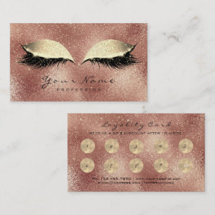 Beauty Salon Loyalty Card Makeup Lashes 10 Rose