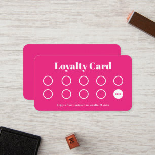 Beauty Salon Loyalty Card professional hot pink