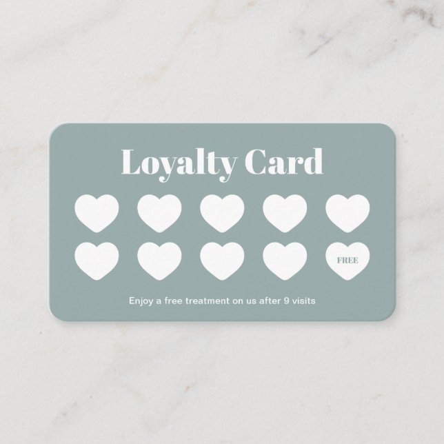 Beauty Salon Loyalty Card Simple Modern Duck Blue (Front)
