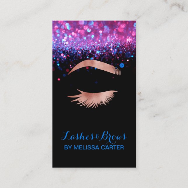 Beauty Salon Makeup Artist Brows Lash Extensions Business Card (Front)