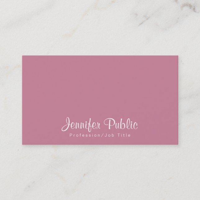 Beauty Salon Makeup Artist Modern Plain Business Card (Front)