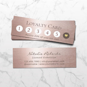 Beauty Salon Modern Blush Rose Gold Loyalty Card
