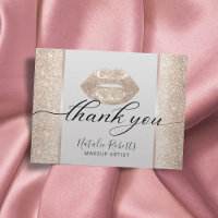 Beauty Salon Modern Ivory Gold Glitter Thank You