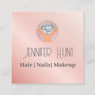 Beauty Salon Modern Minimalist Square Business Card