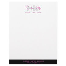 Beauty Salon Monogram Custom Logo Black Pink White