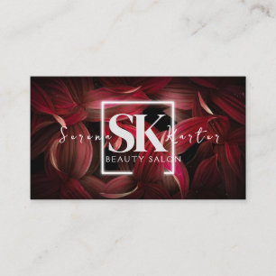 Beauty Salon Neon Abstract Woman Modern  Business Card