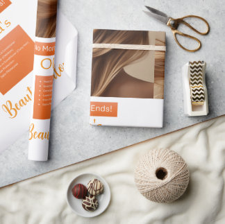 Beauty Salon, No More Split Ends Hair Marketing  Wrapping Paper