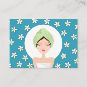 Beauty salon or spa business card - teal blue