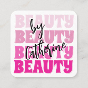 Beauty Salon Qr Code Bold Pink Retro Business card