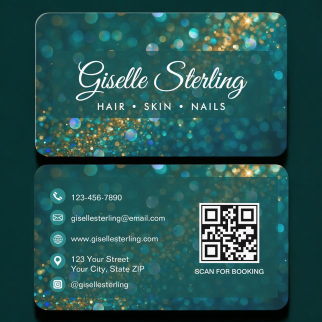 Beauty Salon QR Code Professional Business Card (Creator Uploaded)