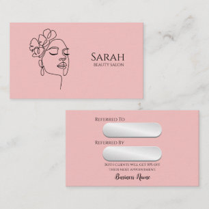 Beauty salon referral card