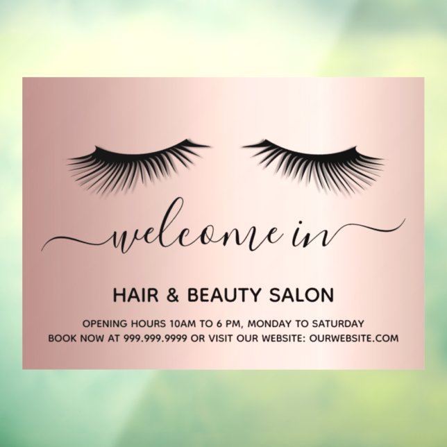 Beauty salon rose gold eye lashes welcome (Sheet 3)