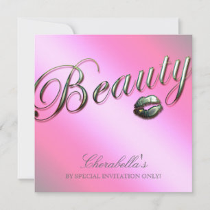 Beauty Salon Sale Promo Invititation Silver Lips P