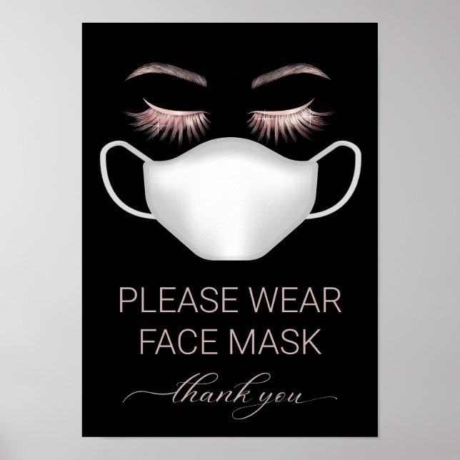 Beauty Salon Spa Please Wear Face Mask Notice Poster (Front)
