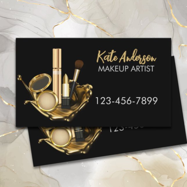 Beauty Salon Stylist Makeup Artist Cosmetologist  Business Card (Beauty Salon Stylist Makeup Artist Cosmetologist Business Card)