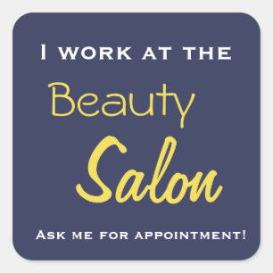Beauty salon tote square sticker