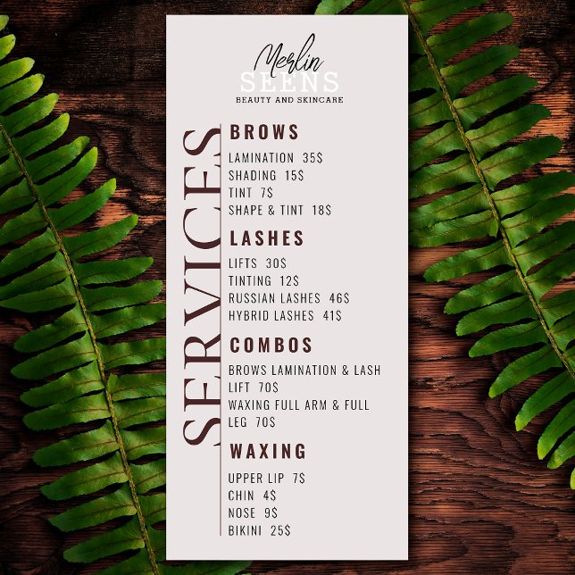 Beauty Salon Treatment Menu Design (Creator Uploaded)