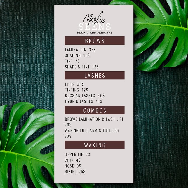 Beauty Salon Treatment Menu Design (Creator Uploaded)