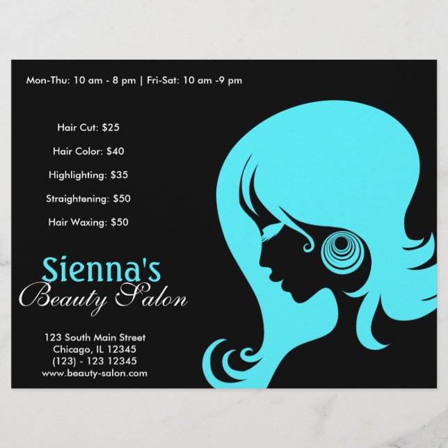 Beauty Salon (Turquoise) Flyer (Front)