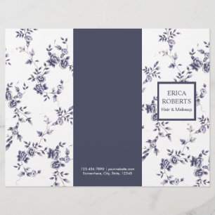 Beauty Salon Vintage Chinoiserie Blue Floral