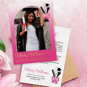 Beauty School Cosmetology Graduation Announcement