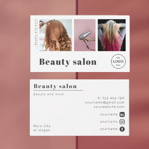 Beauty shop hair salon nails photo Business Card