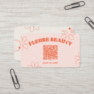 Beauty Skincare QR Code Business Card