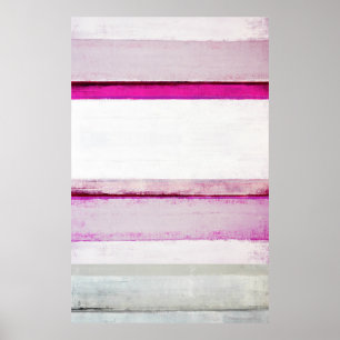 'Beauty Sleep' Pink and Grey Abstract Art Poster