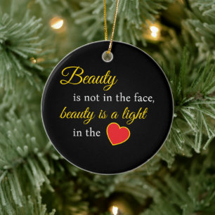 Beauty Slogan Ceramic Tree Decoration