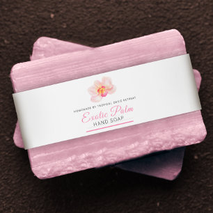 Beauty soap label orchid flower custom belly band invitation belly band