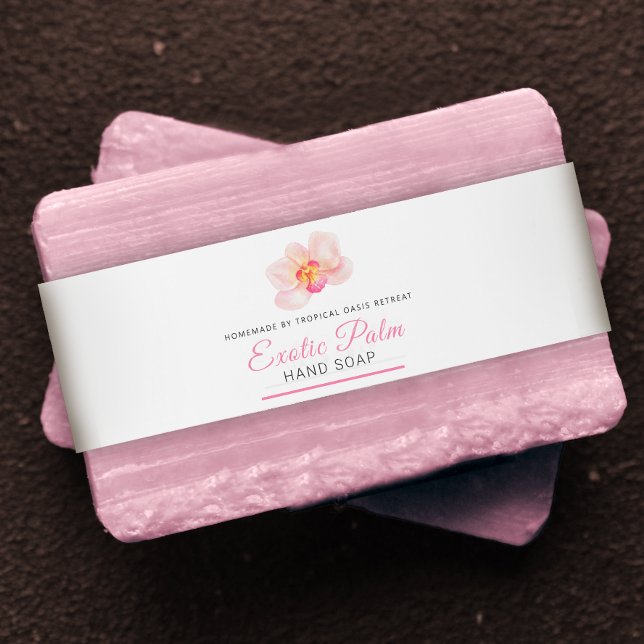 Beauty soap label orchid flower custom belly band invitation belly band (Creator Uploaded)