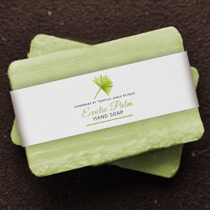 Beauty soap label tropical palm custom belly band invitation belly band