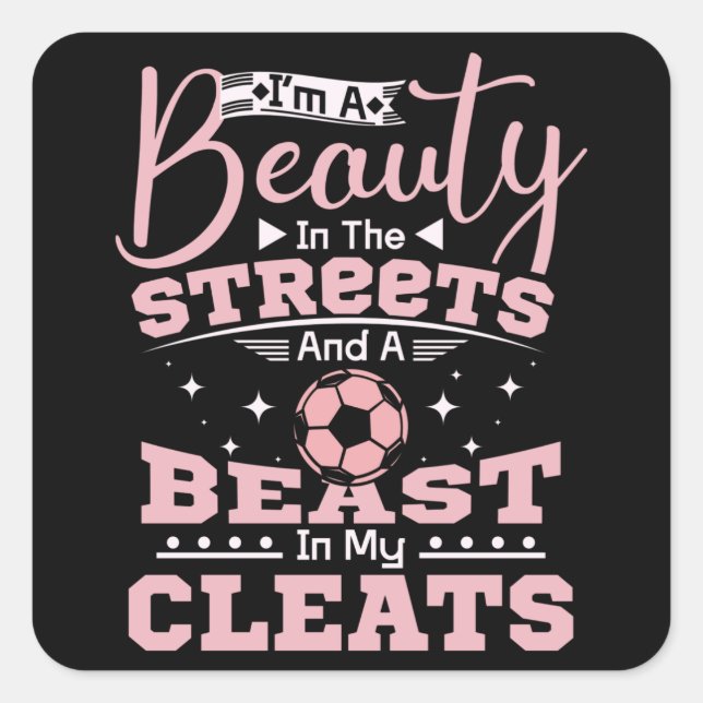 Beauty Soccer Square Sticker (Front)